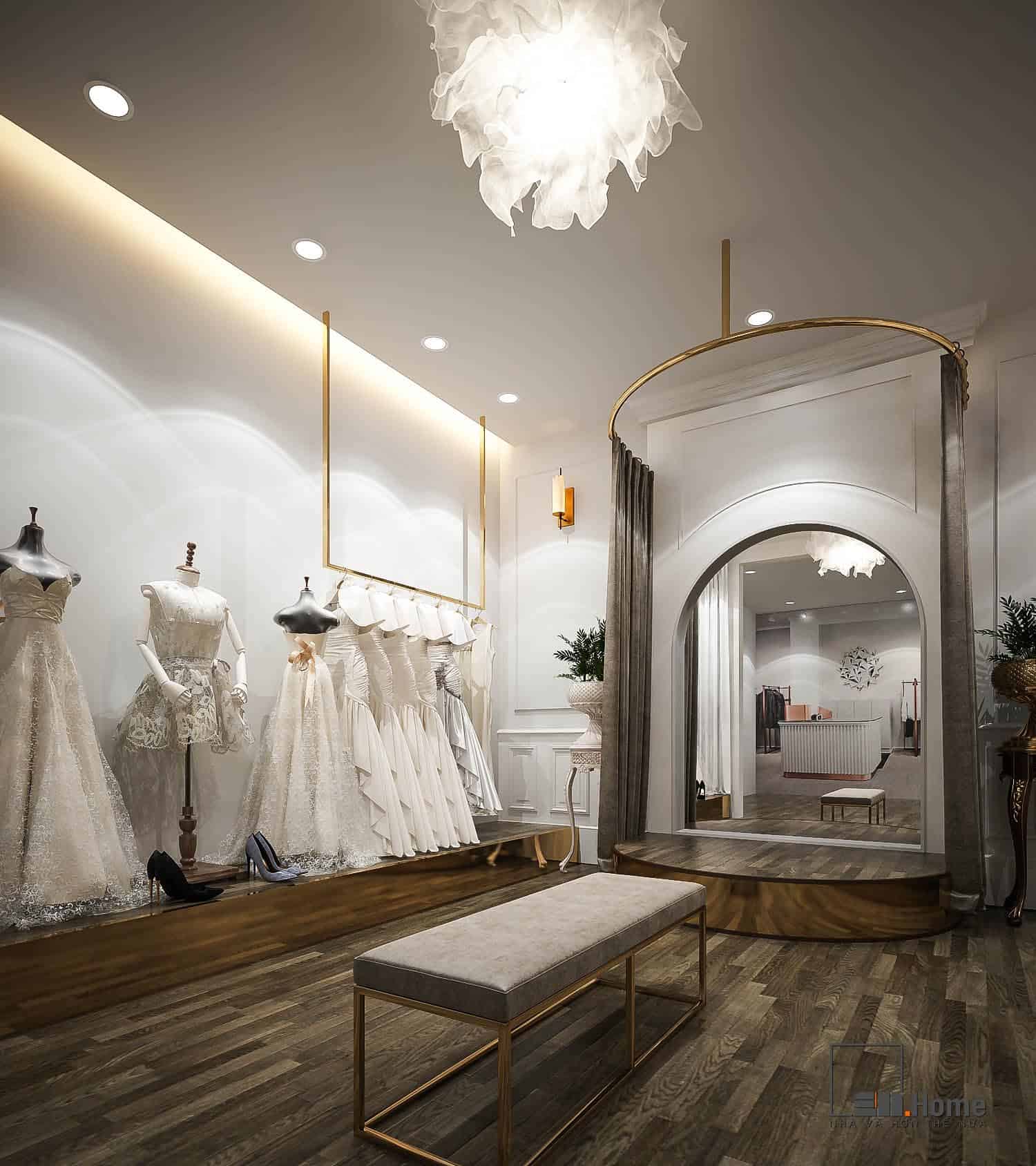 Ý tưởng thiết kế showroom áo cưới sang trọng 11 Thiết kế nội thất shop áo cưới