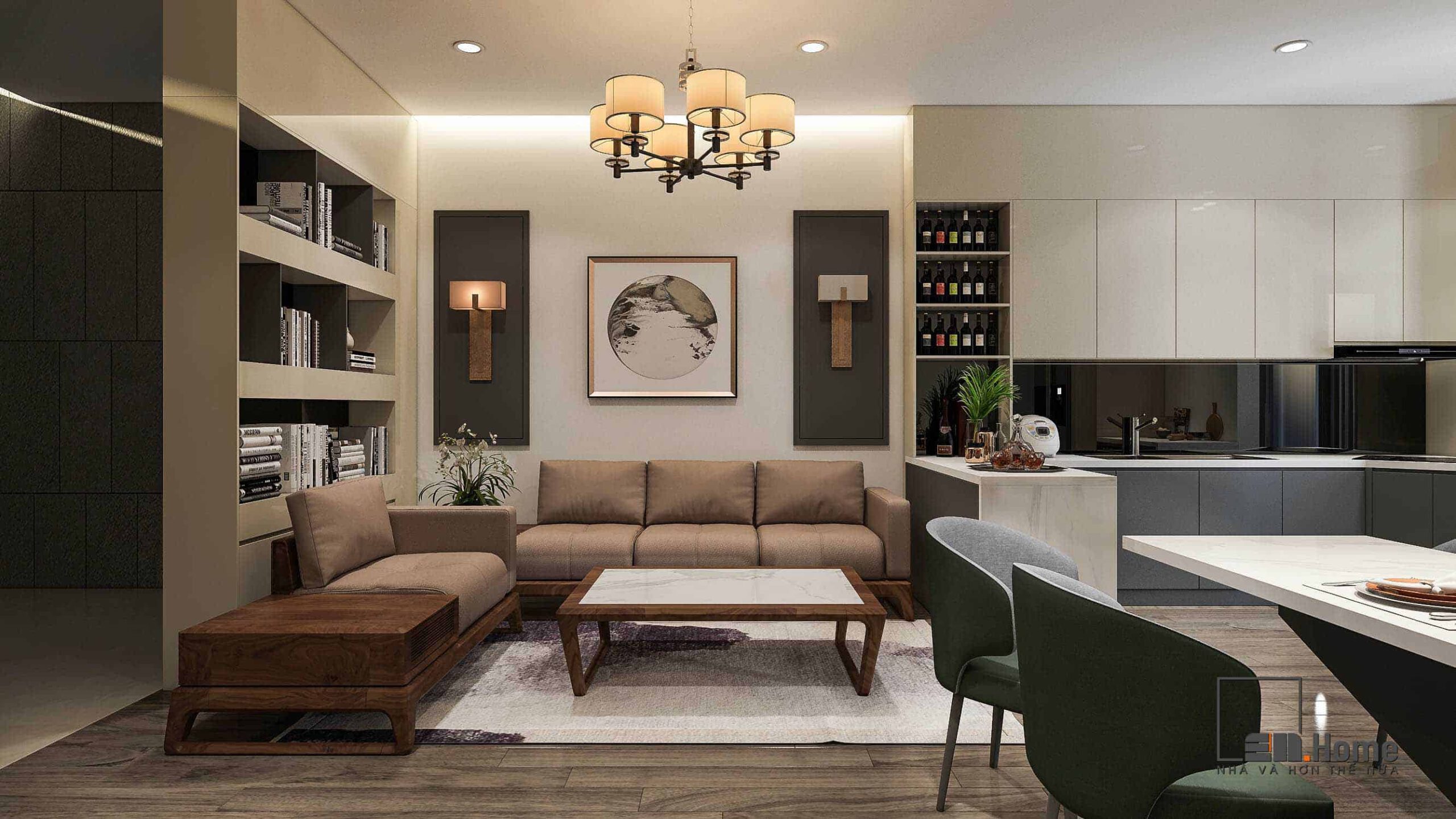 Ý tưởng thiết nội thất nhà đẹp cho nhà 3 tầng 130m2 6 Thiết kế nội thất