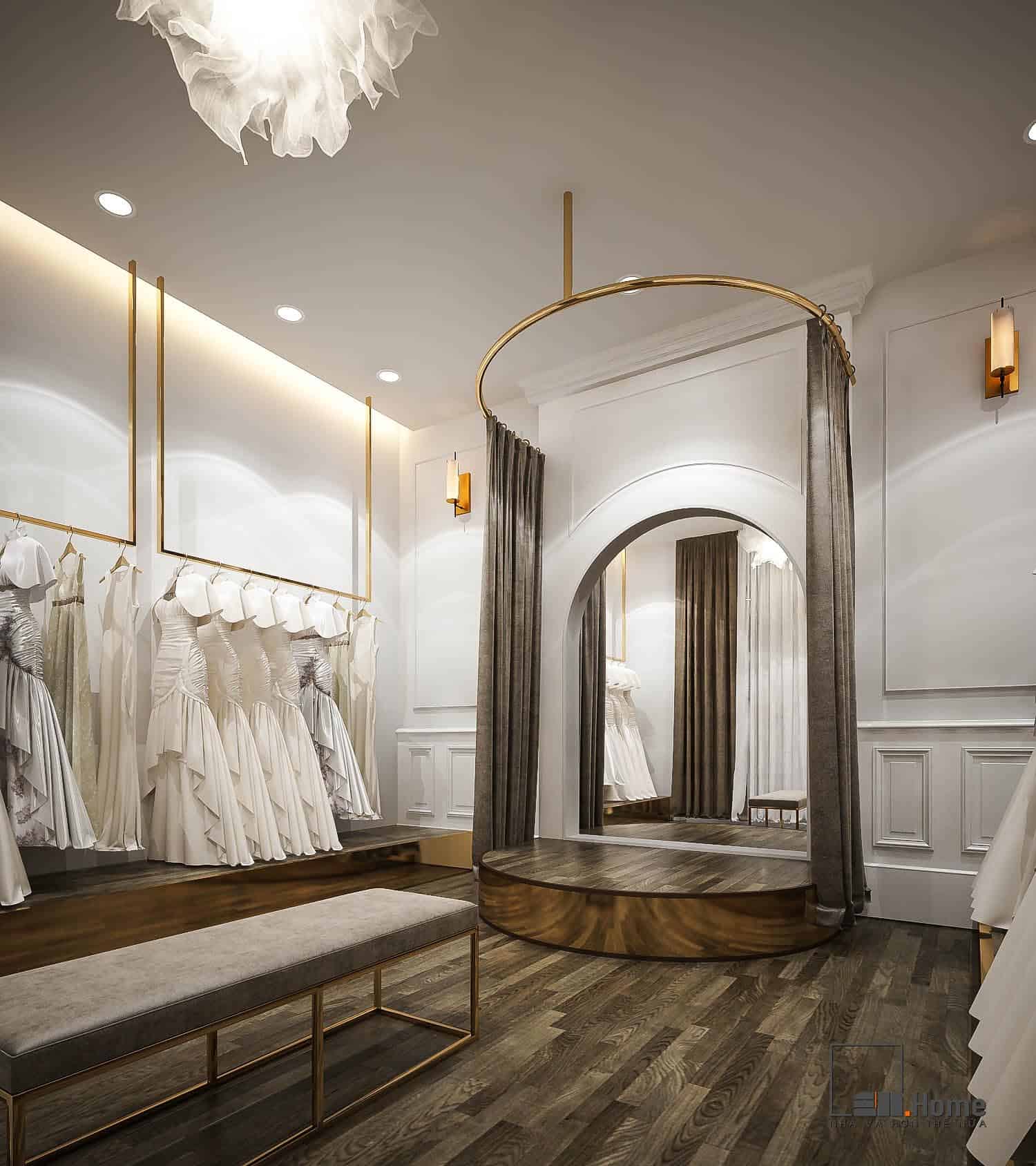 Ý tưởng thiết kế showroom áo cưới sang trọng 16 Thiết kế nội thất shop áo cưới