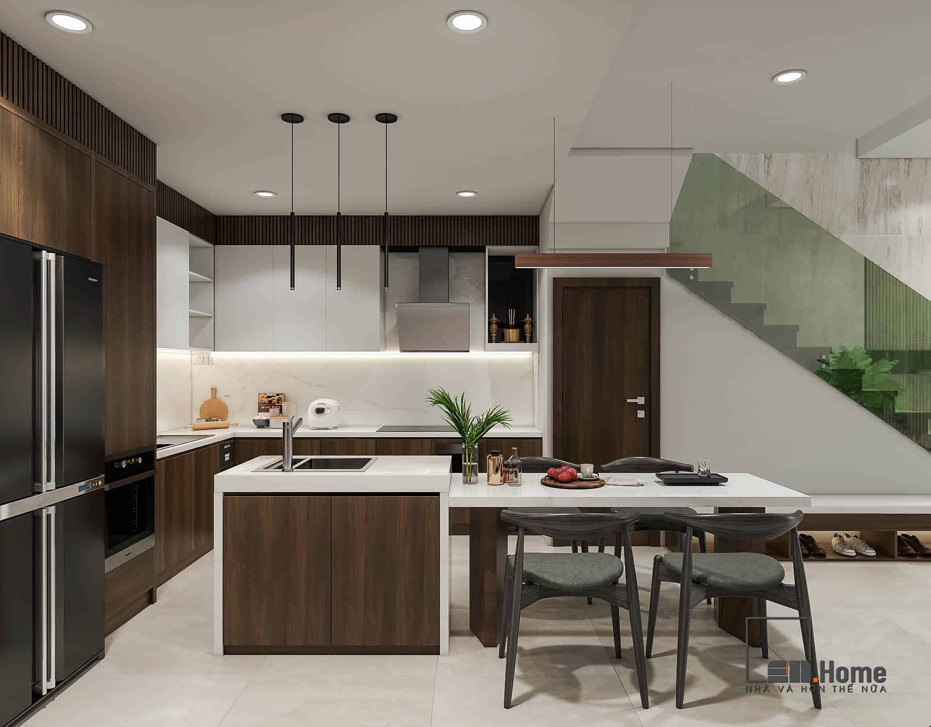 Nội thất anh Quý Đà Nẵng 3 tầng 75.6m2 26 phong bep anh quy