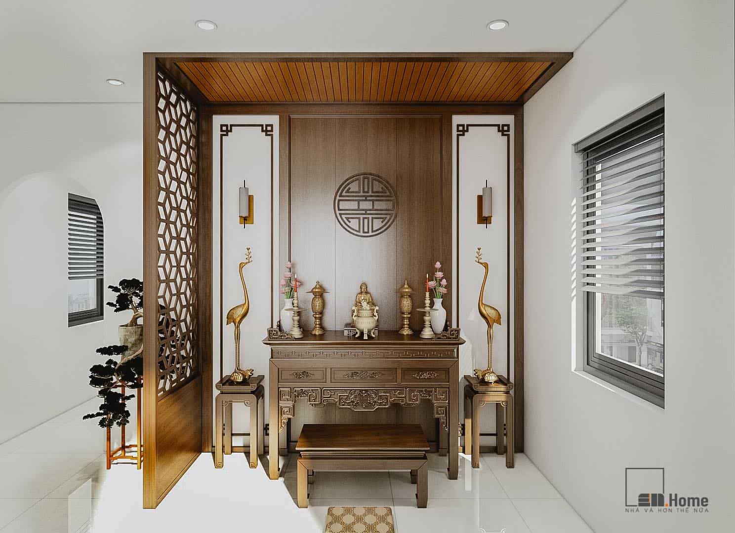 Tham khảo ý tưởng thiết kế nội thất Đà Lạt đẹp nên thơ 22 Thiết kế Nội thất phòng thờ sang trọng