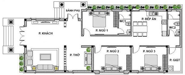 Mẫu nhà cấp 4 đẹp 5x20 phù hợp xu hướng hiện nay. 7 Mẫu nhà cấp 4 đẹp 5x20