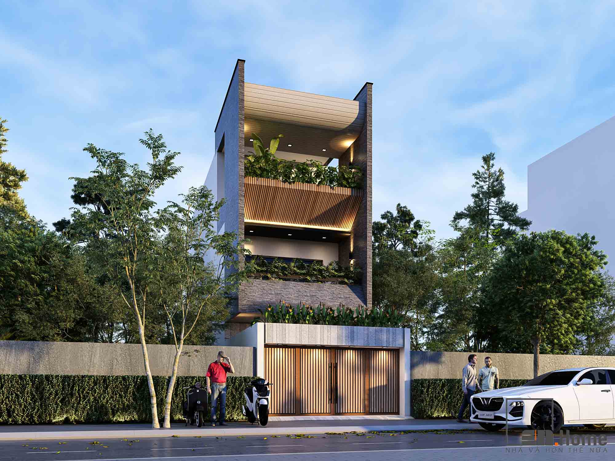 Thiết kế nhà phố 3 tầng chị Hà - Đà Nẵng 6 nha pho 3 tang