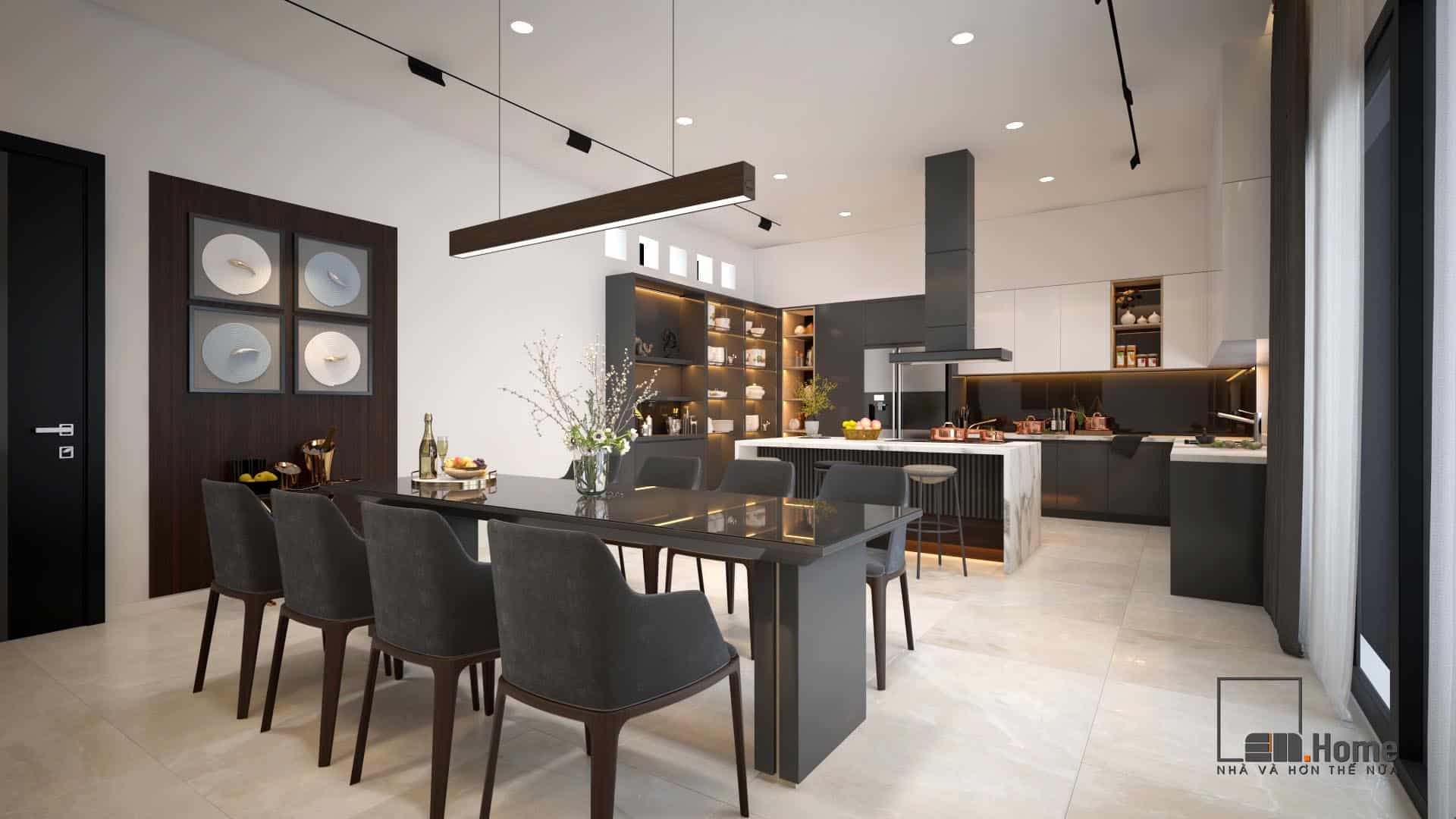 Dự án thiết kế nhà anh Khánh 60m2 - Đạ Huoai, Lâm Đồng 19 noi that bep hien dai