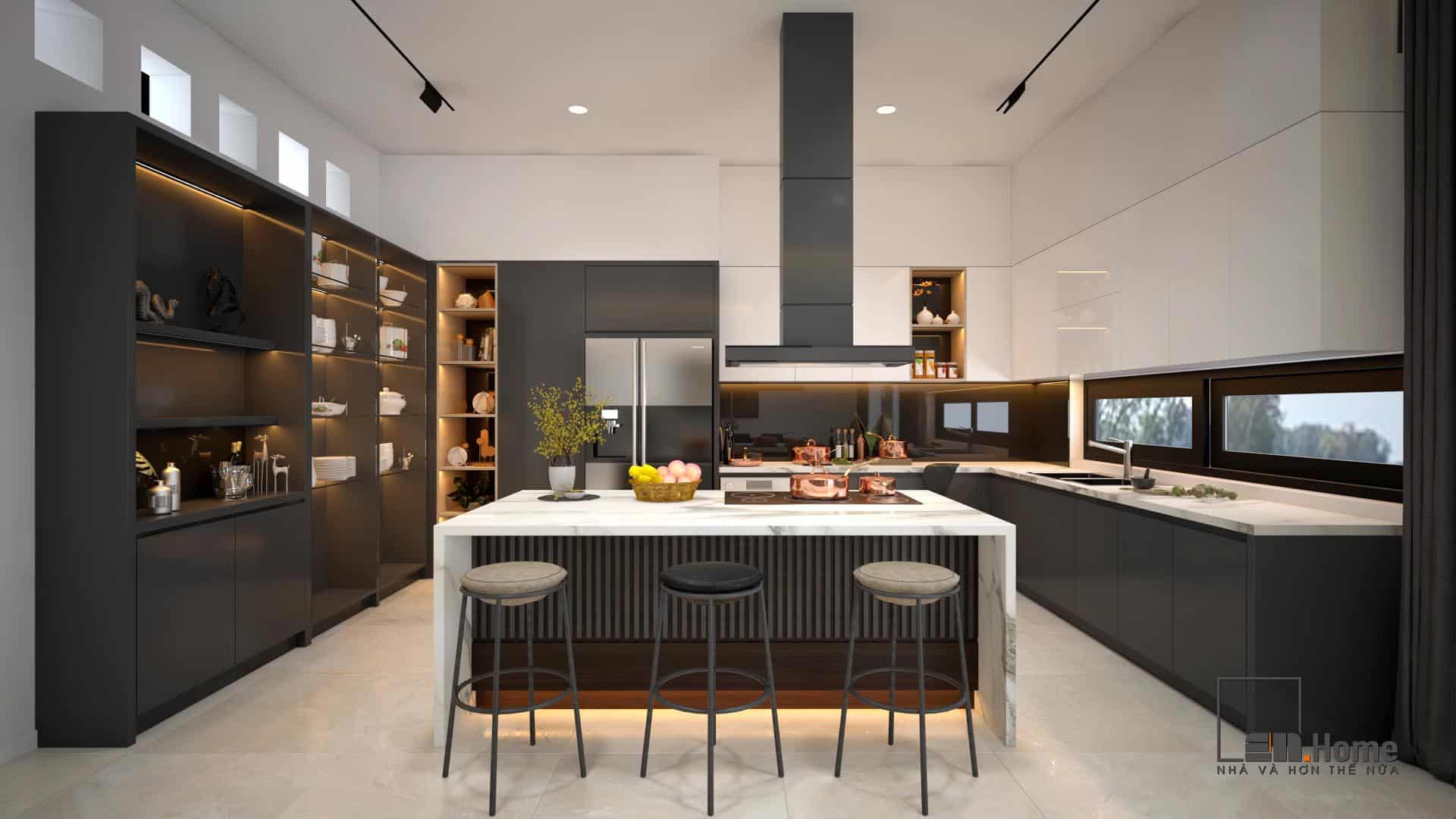 Dự án thiết kế nhà anh Khánh 60m2 - Đạ Huoai, Lâm Đồng 20 noi that bep hien dai