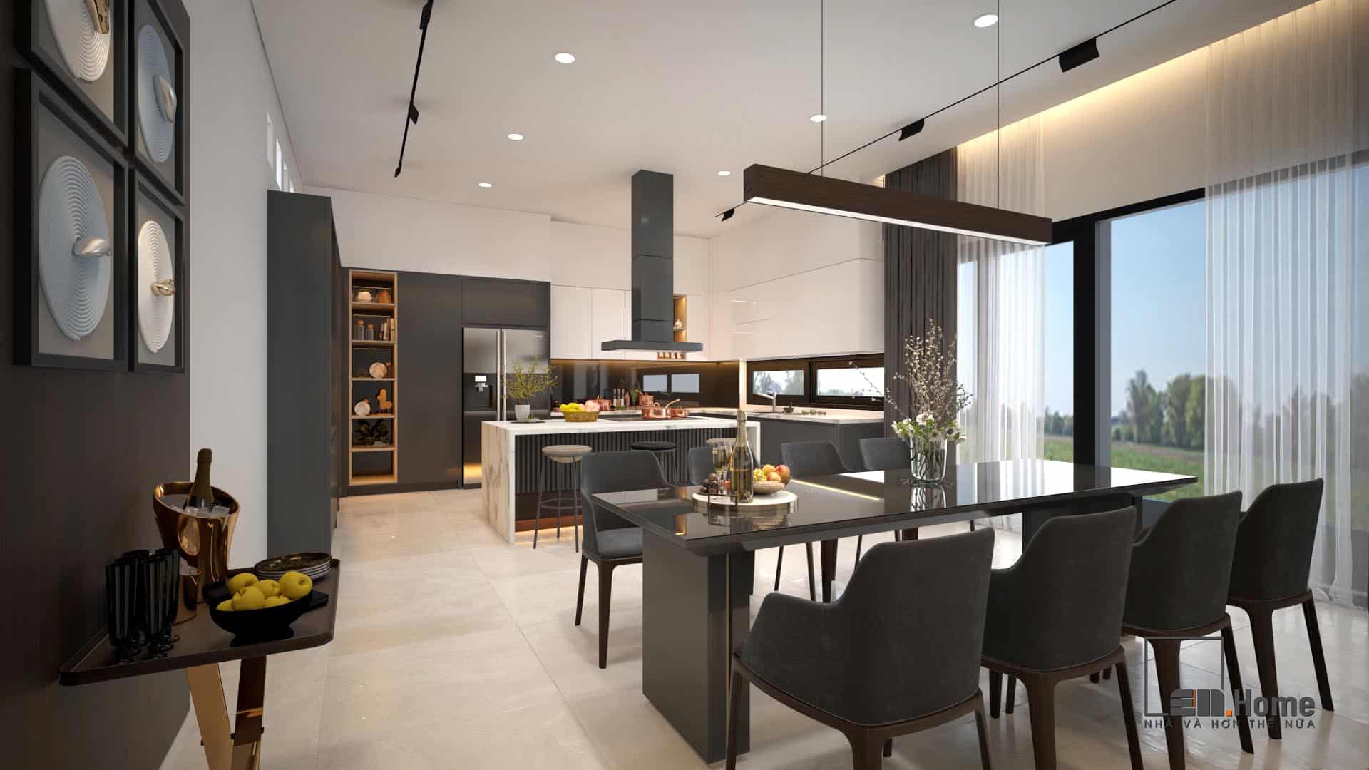 Dự án thiết kế nhà anh Khánh 60m2 - Đạ Huoai, Lâm Đồng 21 noi that bep hien dai