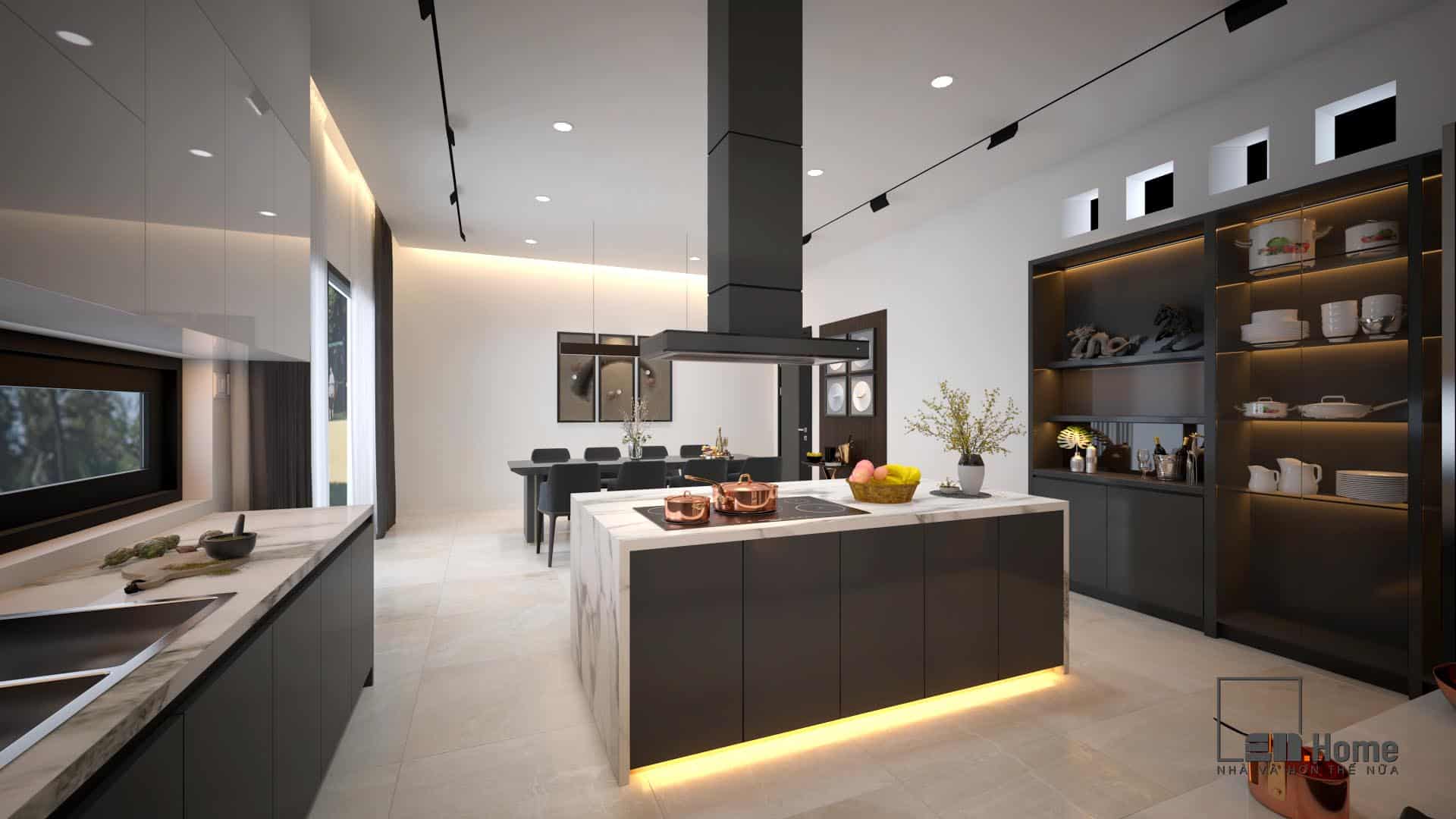 Dự án thiết kế nhà anh Khánh 60m2 - Đạ Huoai, Lâm Đồng 17 noi that bep hien dai