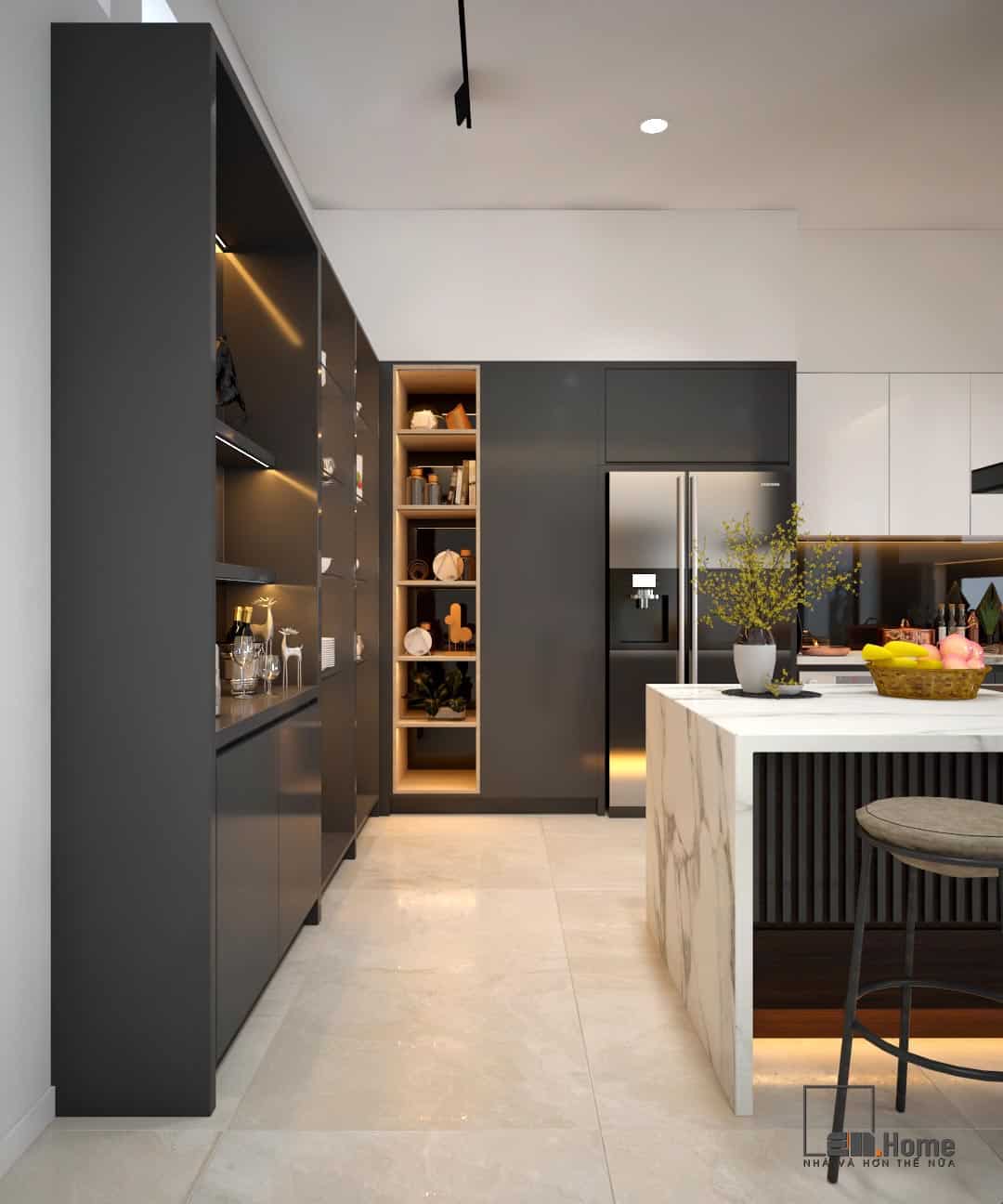 Dự án thiết kế nhà anh Khánh 60m2 - Đạ Huoai, Lâm Đồng 16 noi that bep hien dai