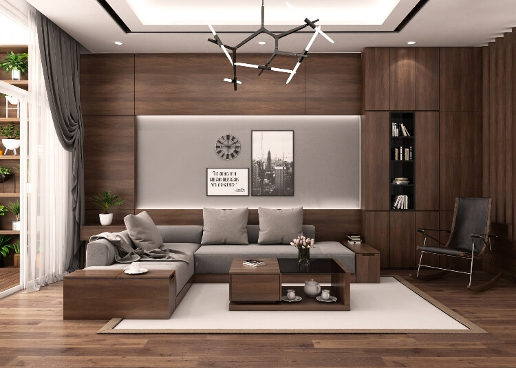 Ốp gỗ phòng khách cho thiết kế nội thất hoàn hảo
