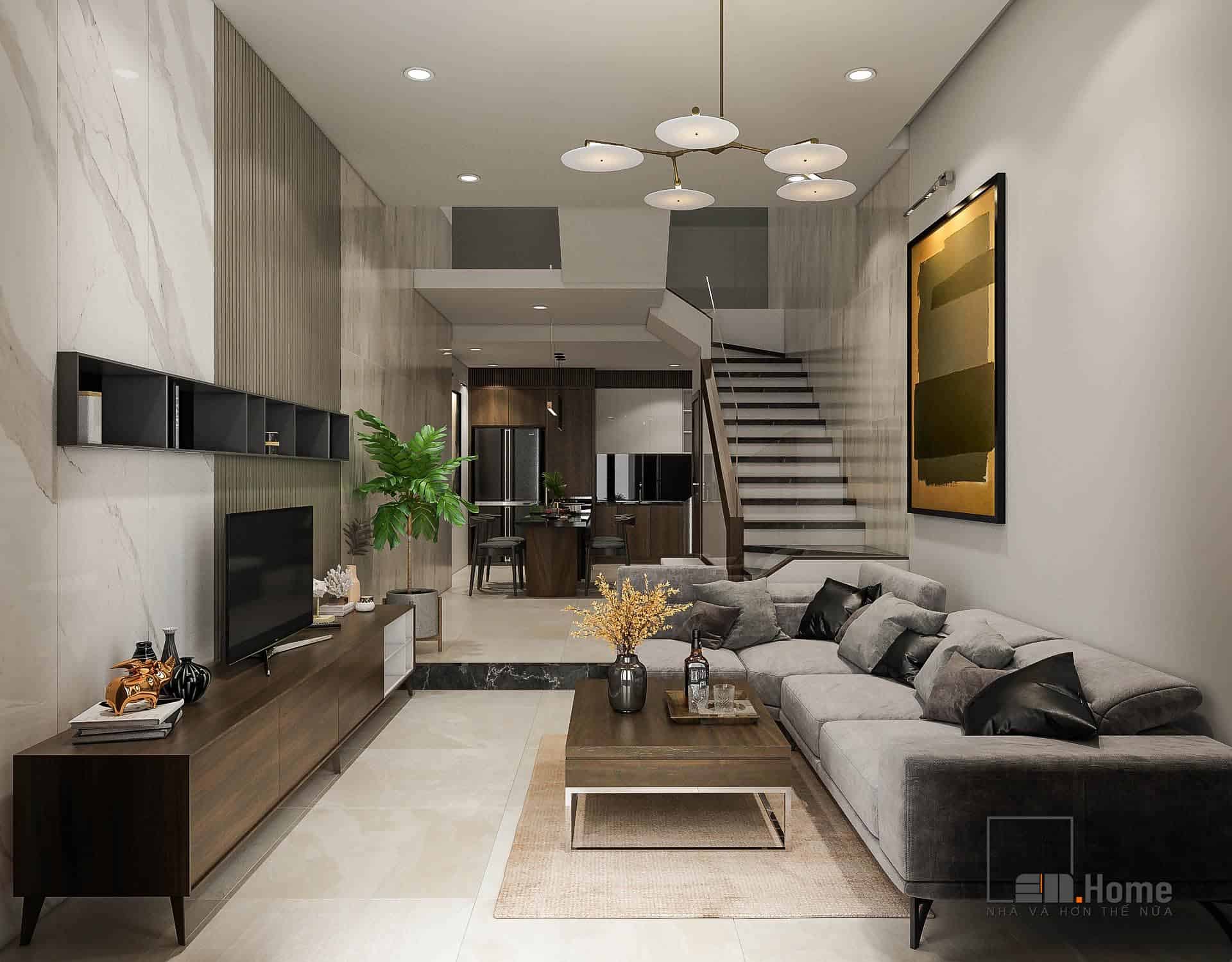 Thiết kế nội thất nhà anh Quý 75,6m2 - Đà Nẵng 17 2 phong khach anh quy