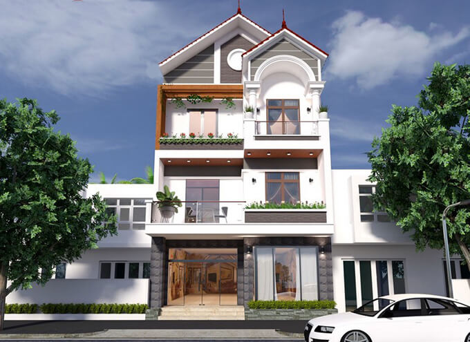 31+ Mẫu nhà ống 2 tầng mái Thái ĐẸP, HIỆN ĐẠI và TIẾT KIỆM cho gia chủ 24 nha ong 2 tang mai thai