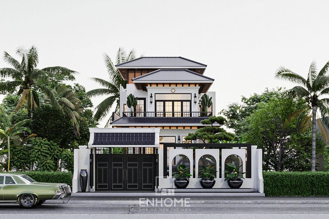 mặt tiền biệt thự phong cách Indochine