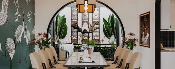 Đèn treo phòng khách màu vàng đồng