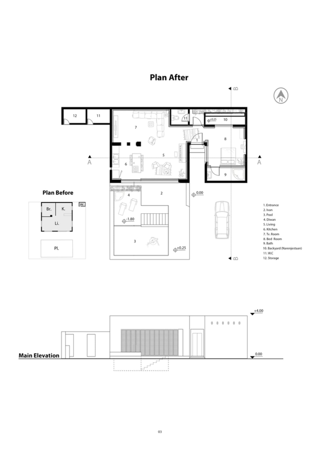 Bản vẽ mặt bằng của thiết kế biệt thự nhà vườn 100m2