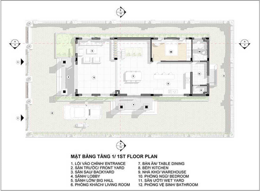 Bản vẽ mặt bằng tầng 1