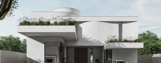 mẫu biệt thự hiện đại màu trắng