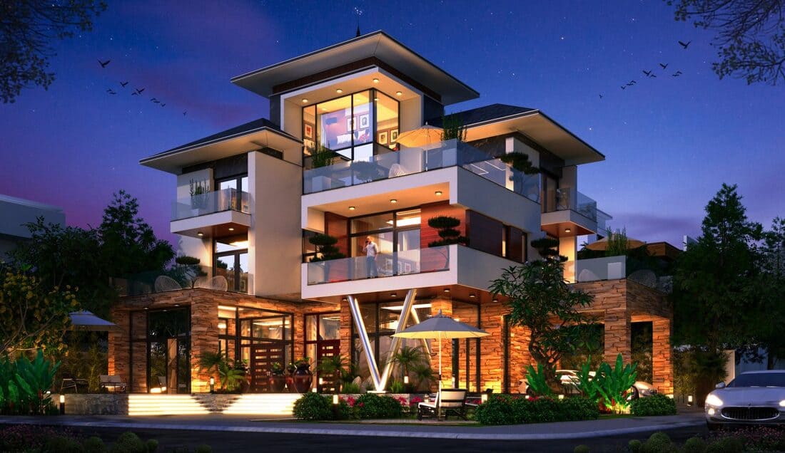 Top biệt thự mái Nhật đẹp, không bao giờ lỗi thời 21 Mẫu biệt thự 3 tầng