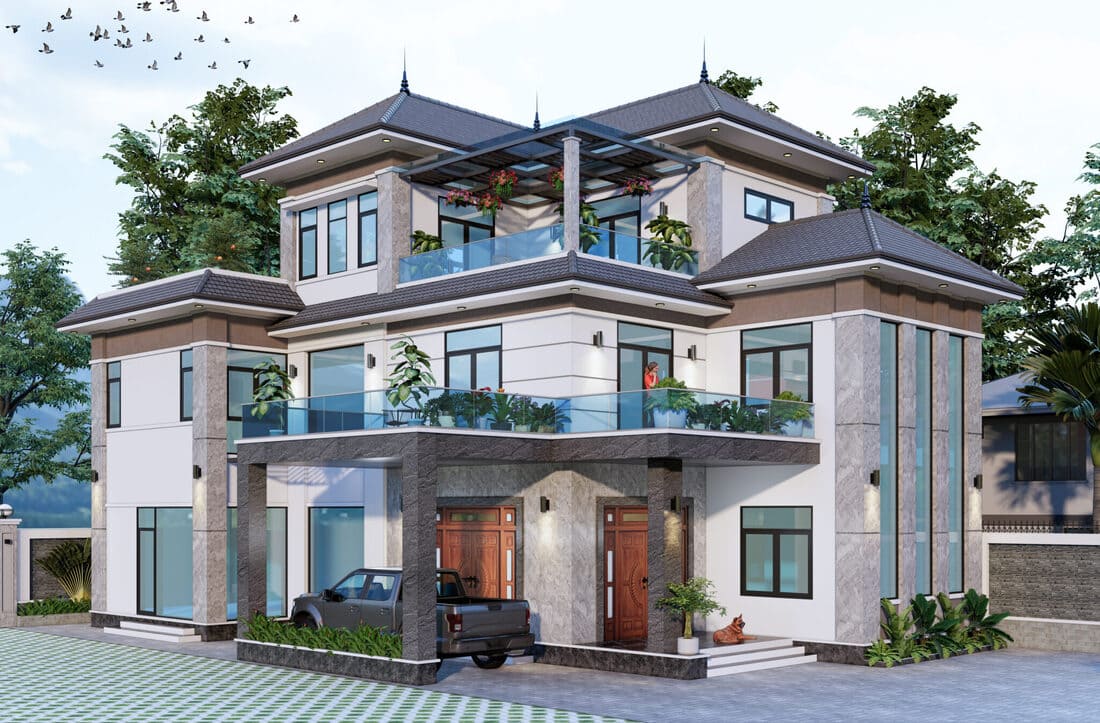 Top biệt thự mái Nhật đẹp, không bao giờ lỗi thời 12 Biệt thự mái Nhật