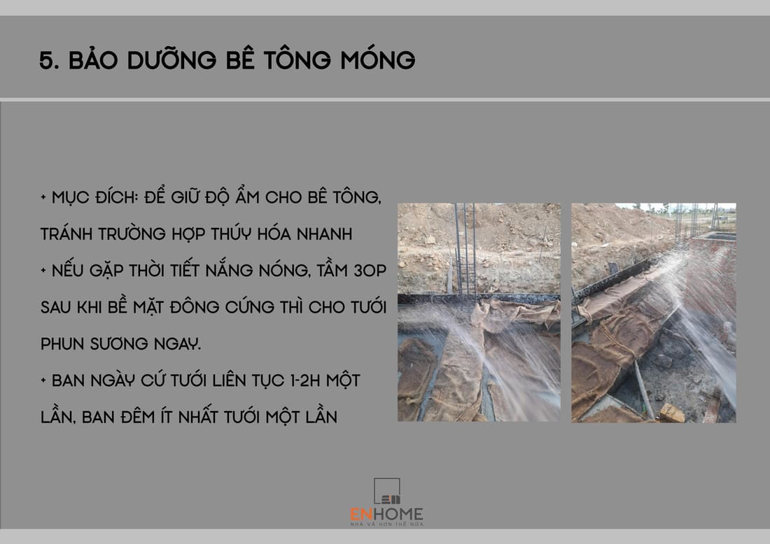 bảo dưỡng bê tông sau khi đổ