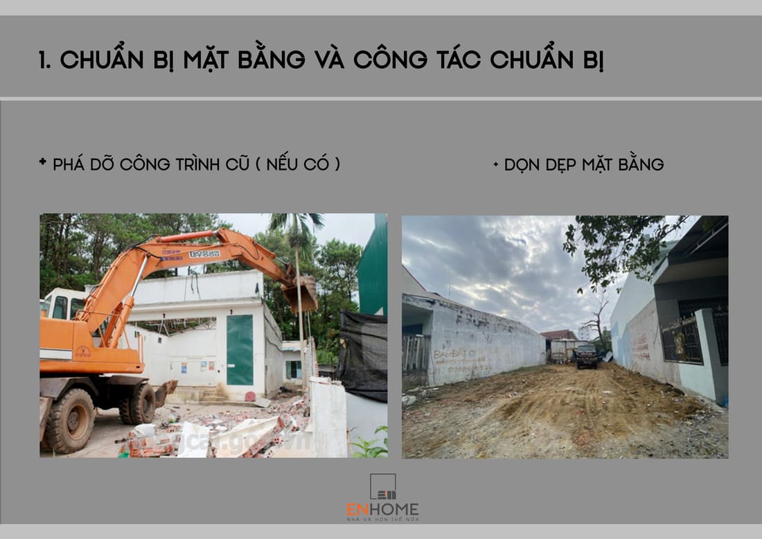 phá dỡ công trình và dọn dẹp mặt bằng