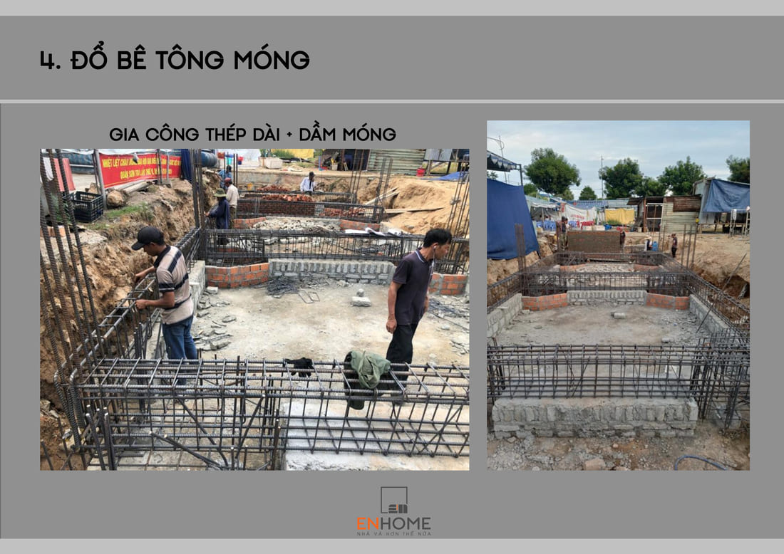 Gia công thép và dầm móng 